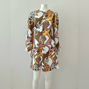 VTG 60s to 70's Paisley Floral Midi Dress